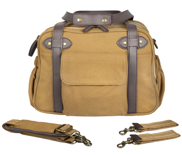 Tan Charlie Diaper Bags w/ Brown Handles