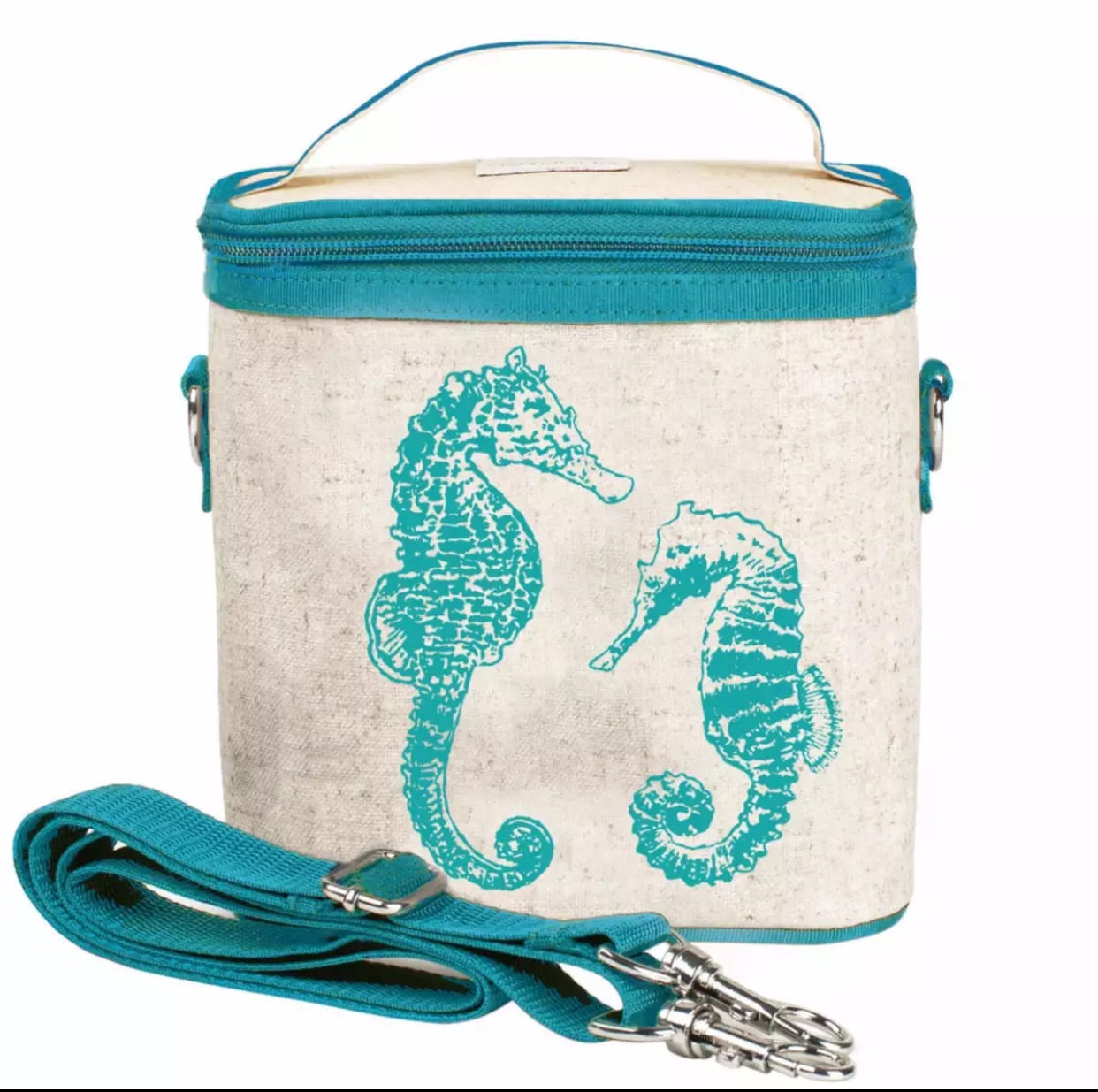 Aqua Seahorses Large Cooler Bag