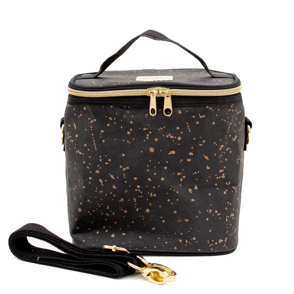 Black Paper - Gold Splatter Petite Poche